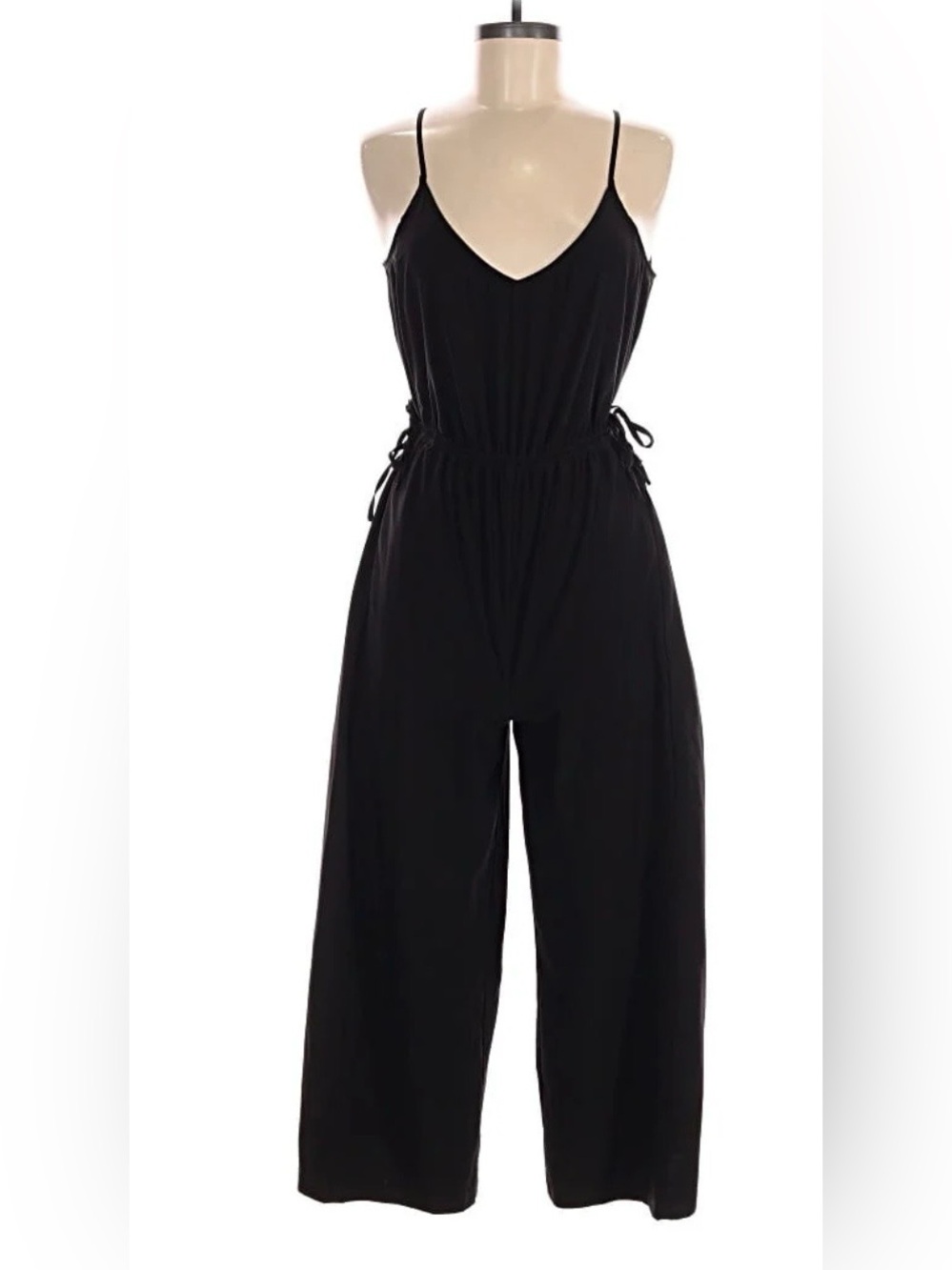 Calvin Klein Black Wide-Leg Spaghetti Strap Jumpsuit